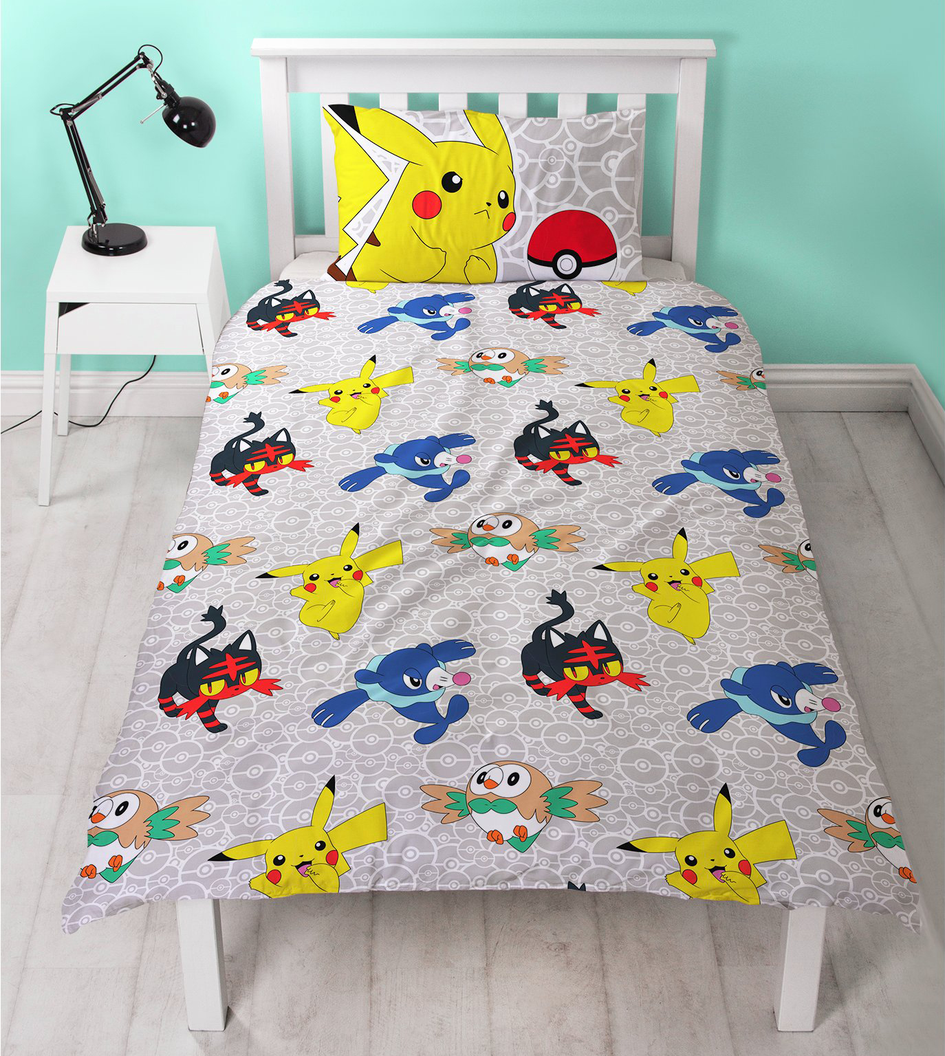 Pokemon 2-side Pikachu Laredo Panel Single Bed Duvet Quilt Cover Set