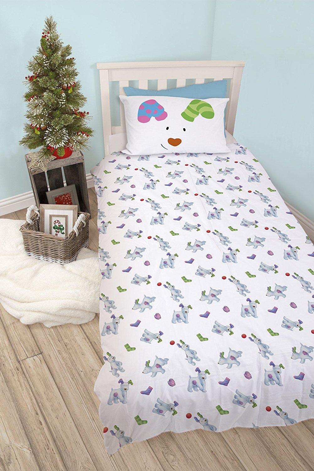 The Snowman and Snowdog Panel Single Bed Duvet Quilt Cover Set