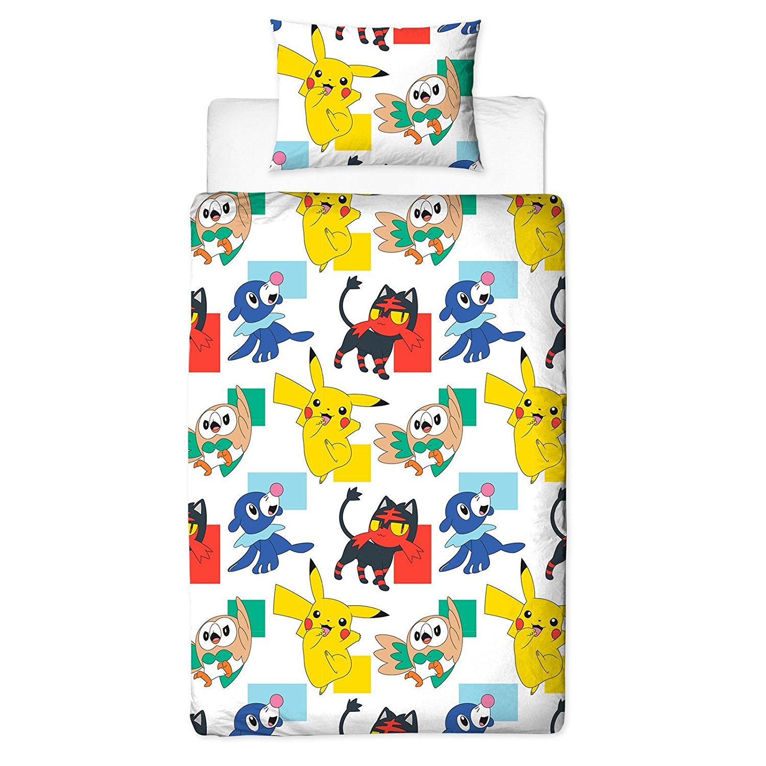 Pokemon 'Newbies' Reversible Rotary Single Bed Duvet Quilt Cover Set