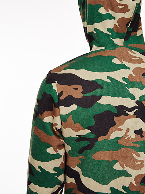 Camouflage Printed Hooded Men Large Jumpsuit