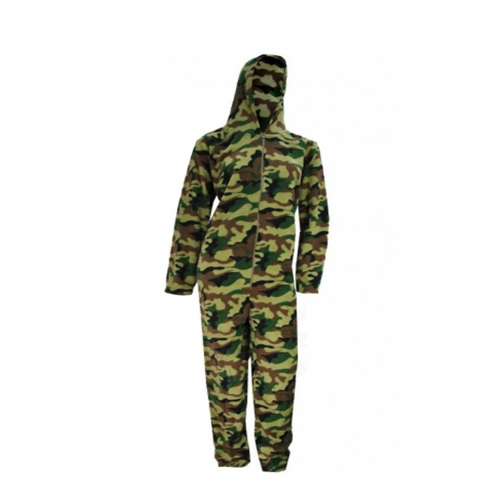 Camouflage Printed Hooded Men Large Jumpsuit