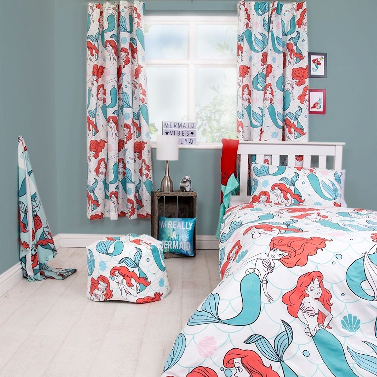 Disney Princess Ariel Oceanic The Little Mermaid Rotary Single Bed Duvet Quilt Cover Set