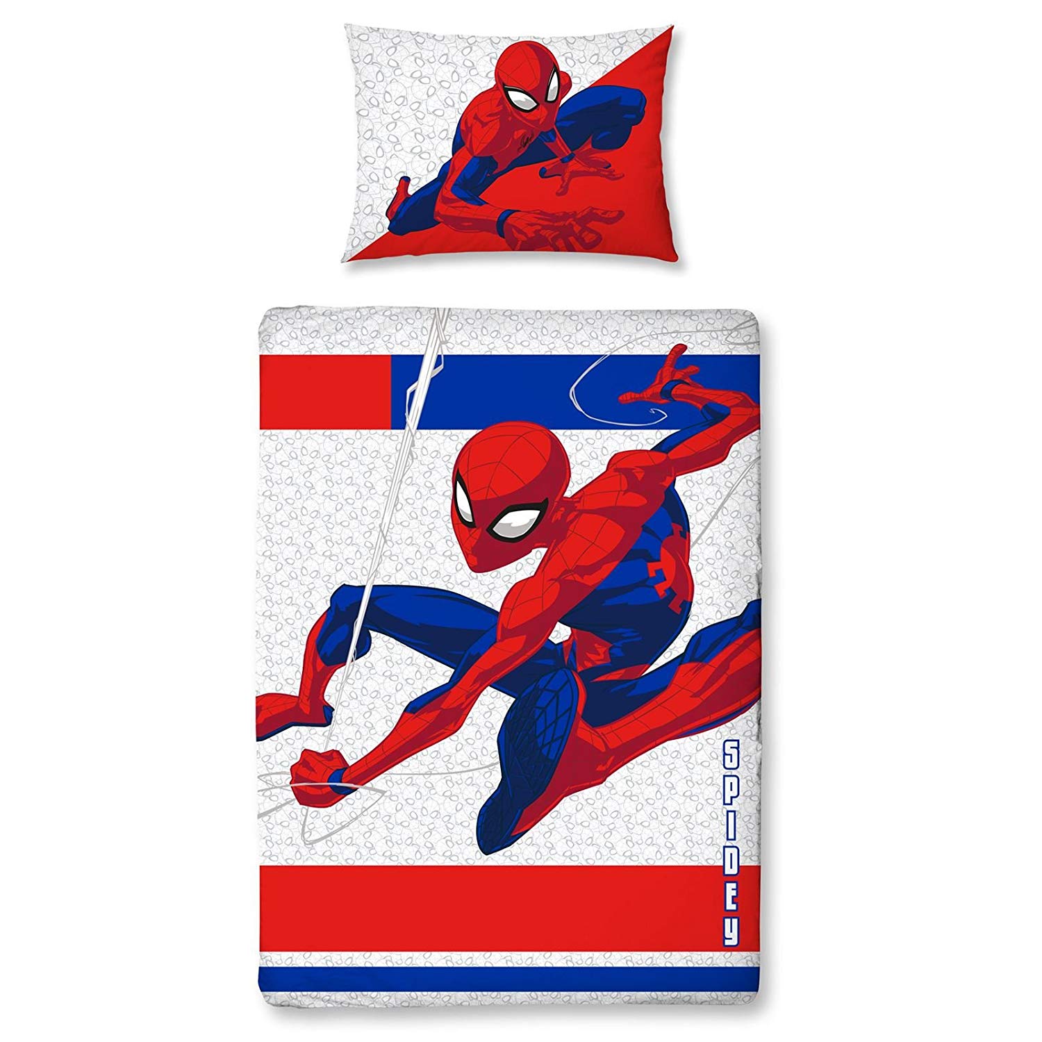 Disney Spiderman Metropolis Panel Junior Cot Bed Duvet Quilt Cover Set