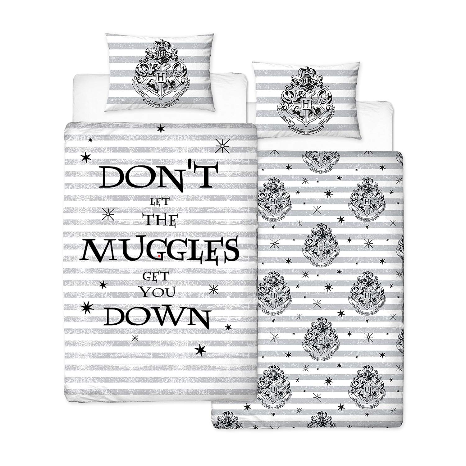 Harry Potter Spell Donâ€™t Let The Muggles Panel Single Bed Duvet Quilt Cover Set