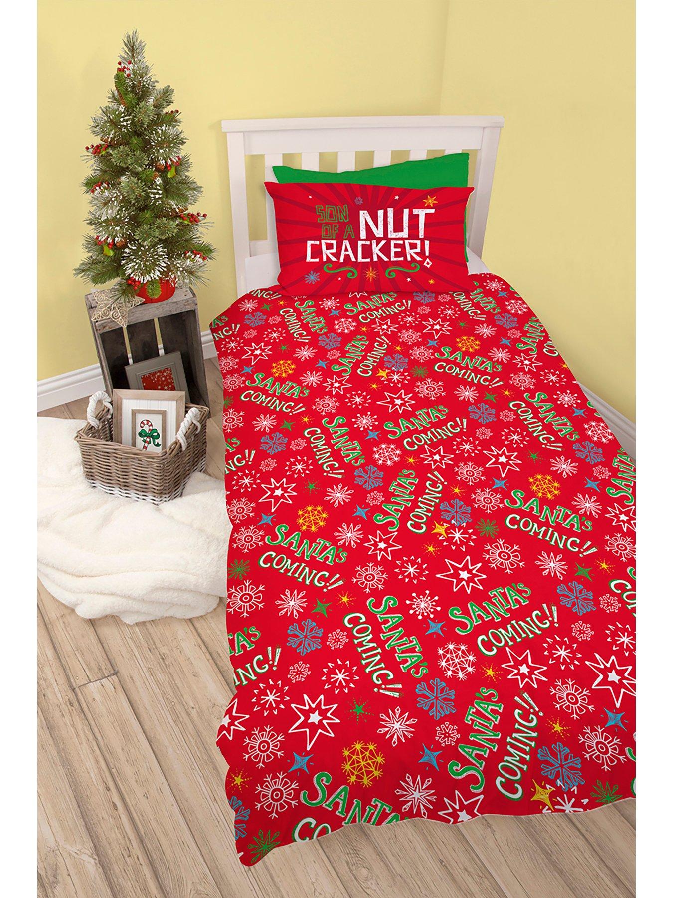 The Elf 'Santa' Christmas Panel Single Bed Duvet Quilt Cover Set