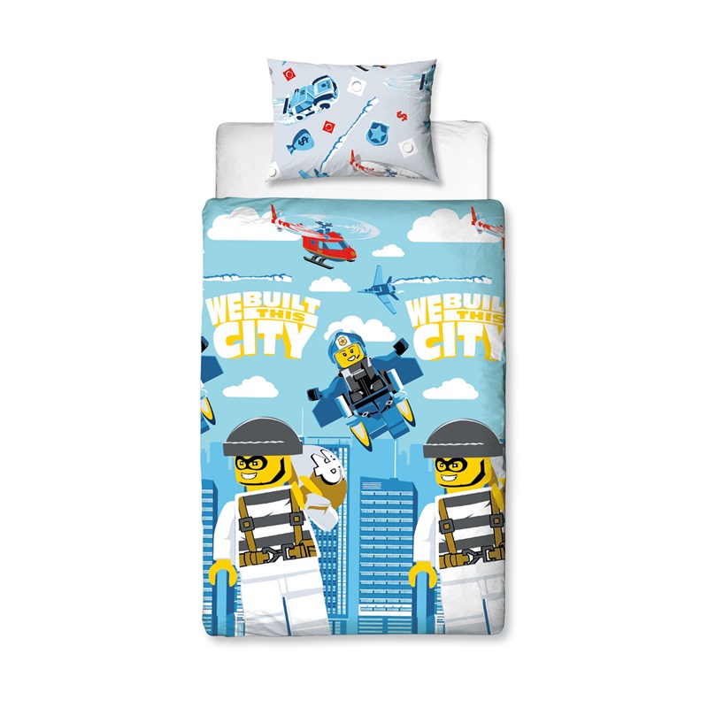Lego City on The Run Reversible Rotary Single Bed Duvet Quilt Cover Set