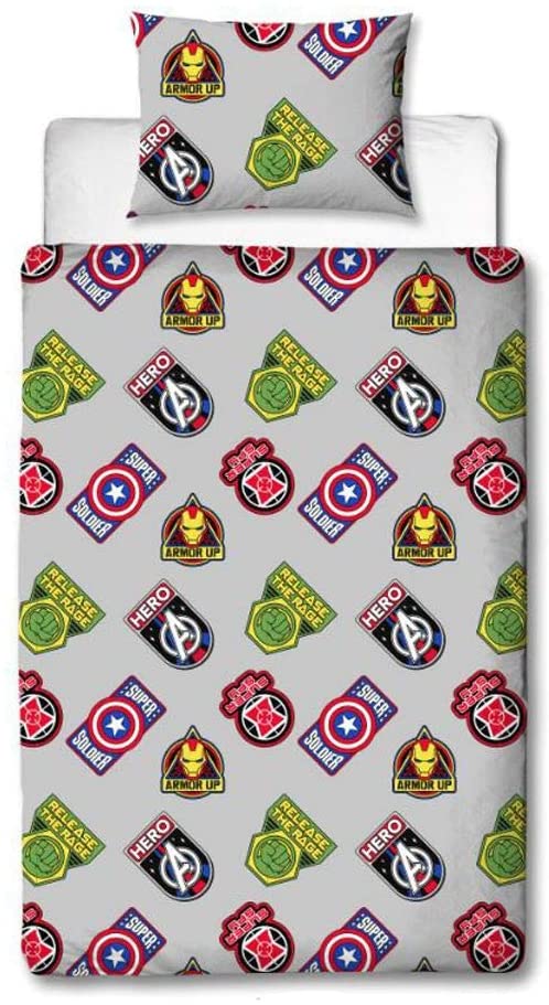 Marvel Avengers ,captain America, Thor, The Hulk and Iron Man Rotary Single Bed Duvet Quilt Cover S