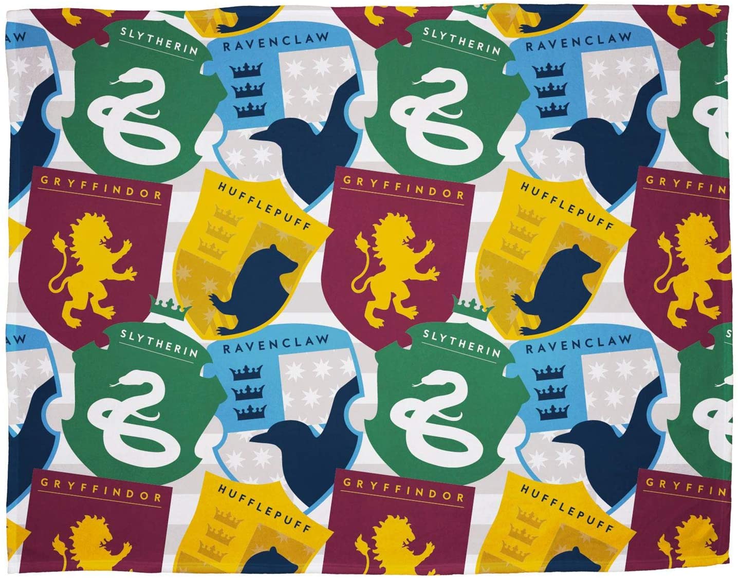 Harry Potter House Stickers Rotary Fleece Blanket Throw
