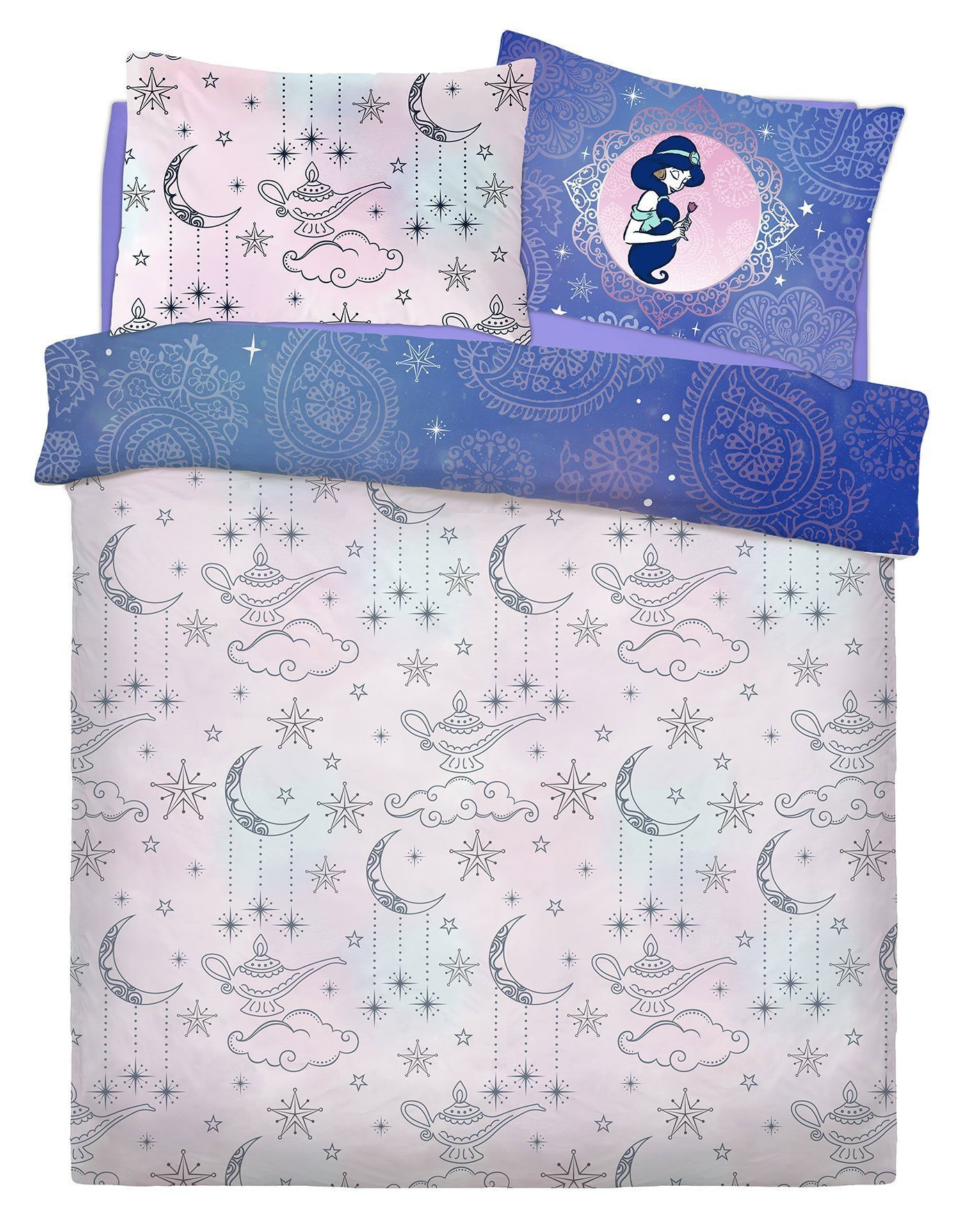 Disney Aladdin Pretty As Paisely Princess Jasmine Panel Double Bed Duvet Quilt Cover Set