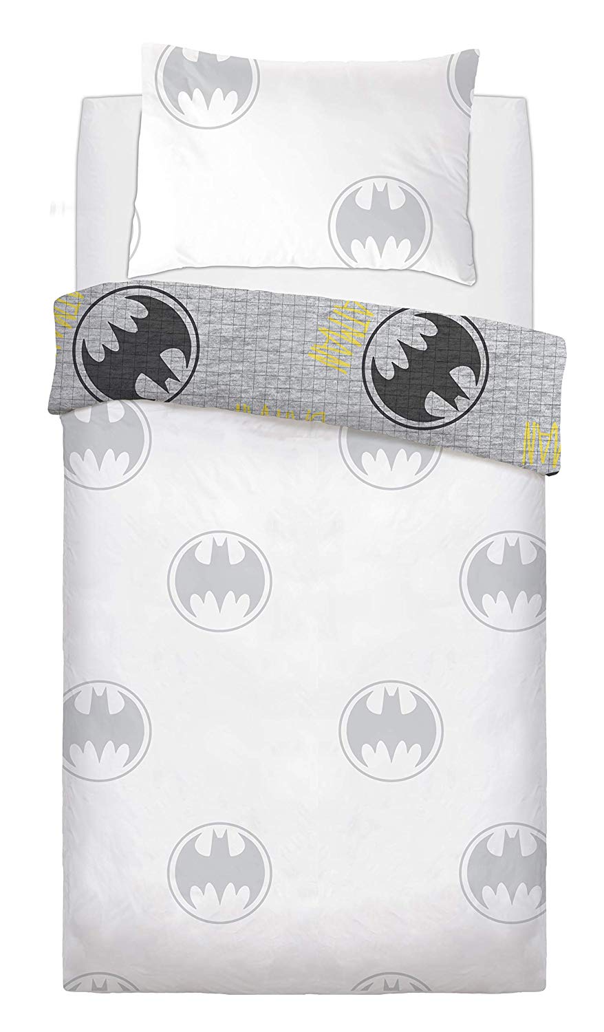 Batman Grey Lego Rotary Single Bed Duvet Quilt Cover Set