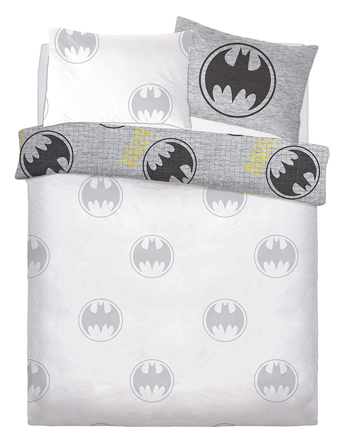 Batman Grey Lego Rotary Double Bed Duvet Quilt Cover Set