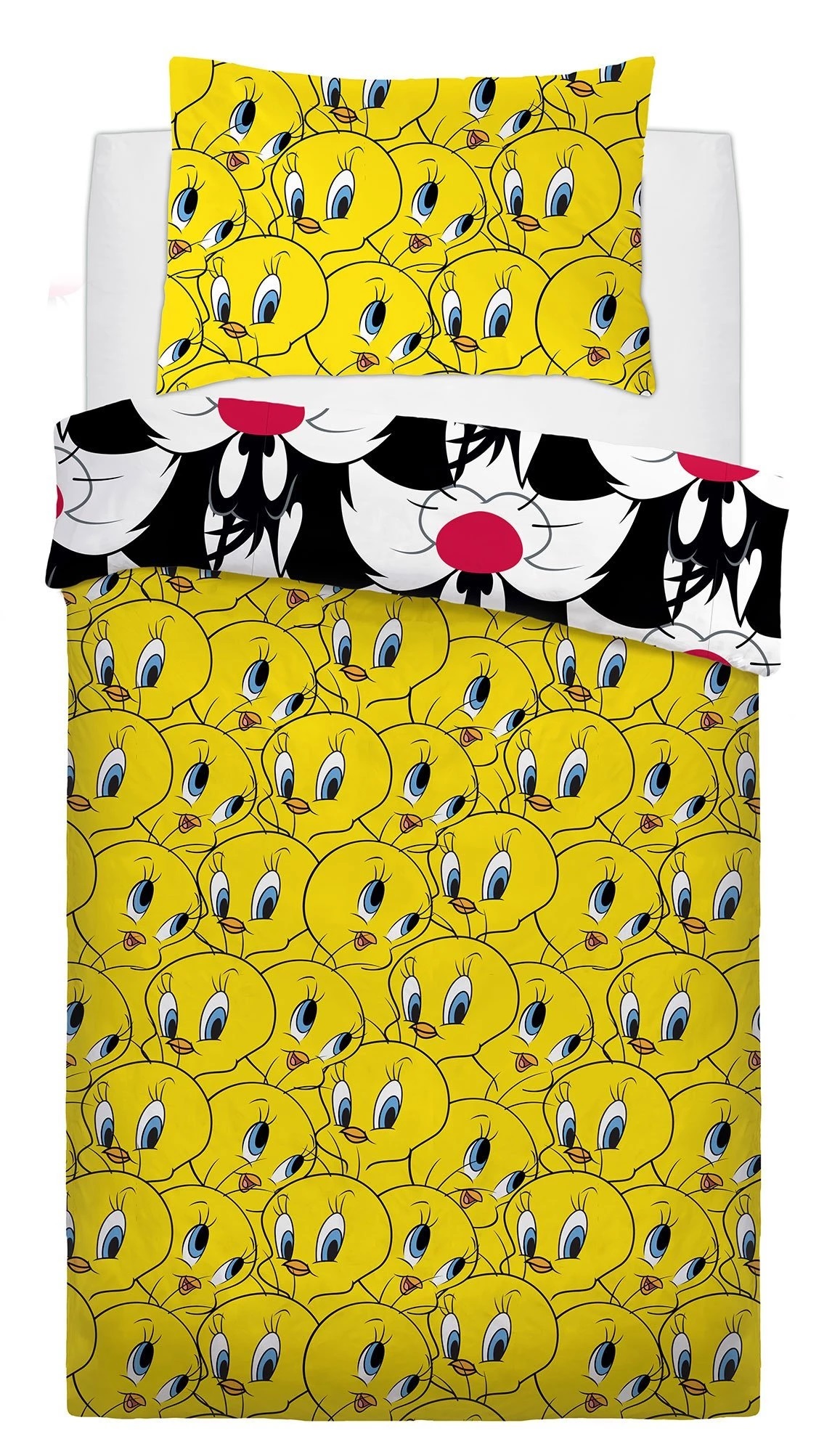 Disney Looney Tunes Sylvester & Tweety Panel Single Bed Duvet Quilt Cover Set