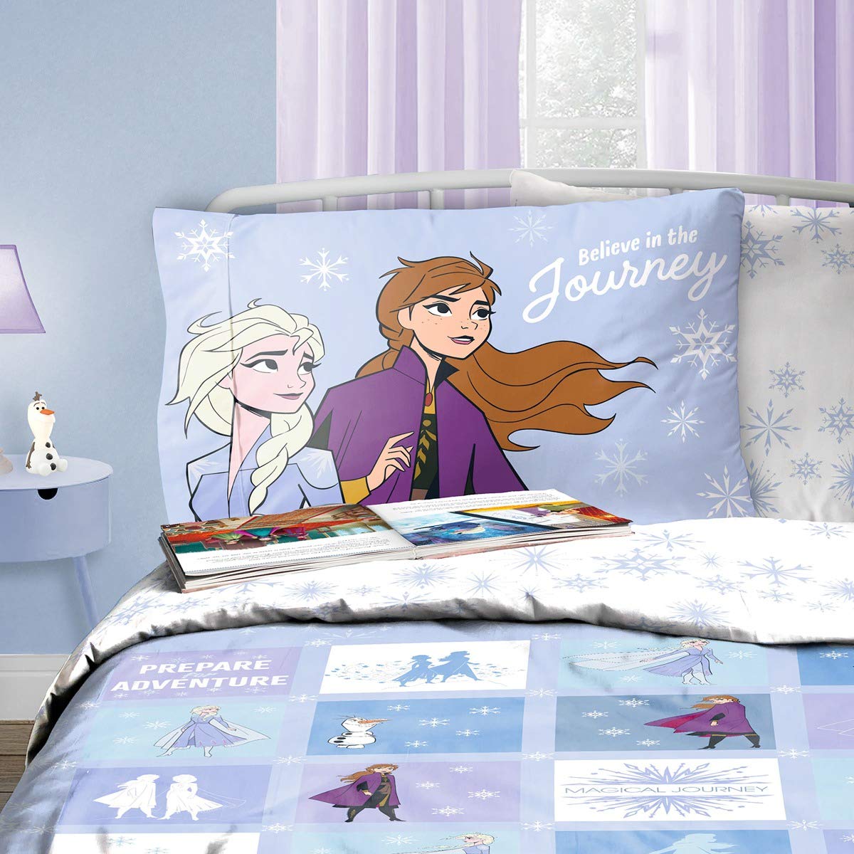 Disney Frozen 2 Patchwork Kids Reversible Panel Double Bed Duvet Quilt Cover Set