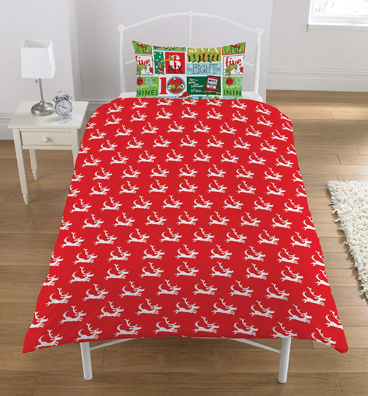 The Grinch'' 12 Days Rotary Single Bed Duvet Quilt Cover Set