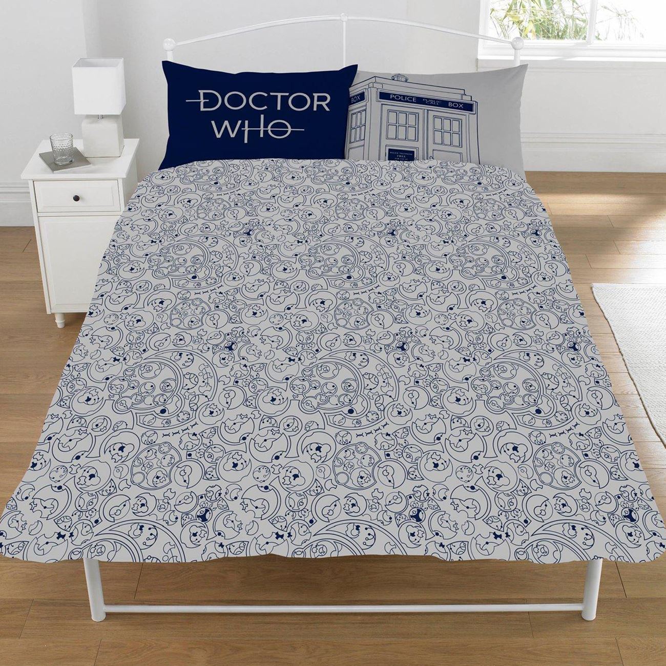 Doctor Who Classic Tardis Panel Double Bed Duvet Quilt Cover Set
