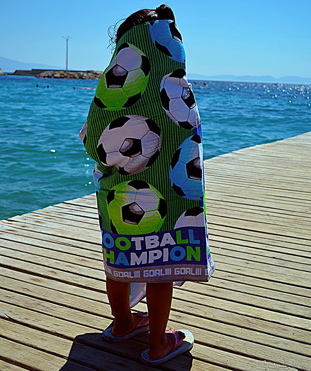 Kidâ€™s Beach Towel Football Goal Fc Printed