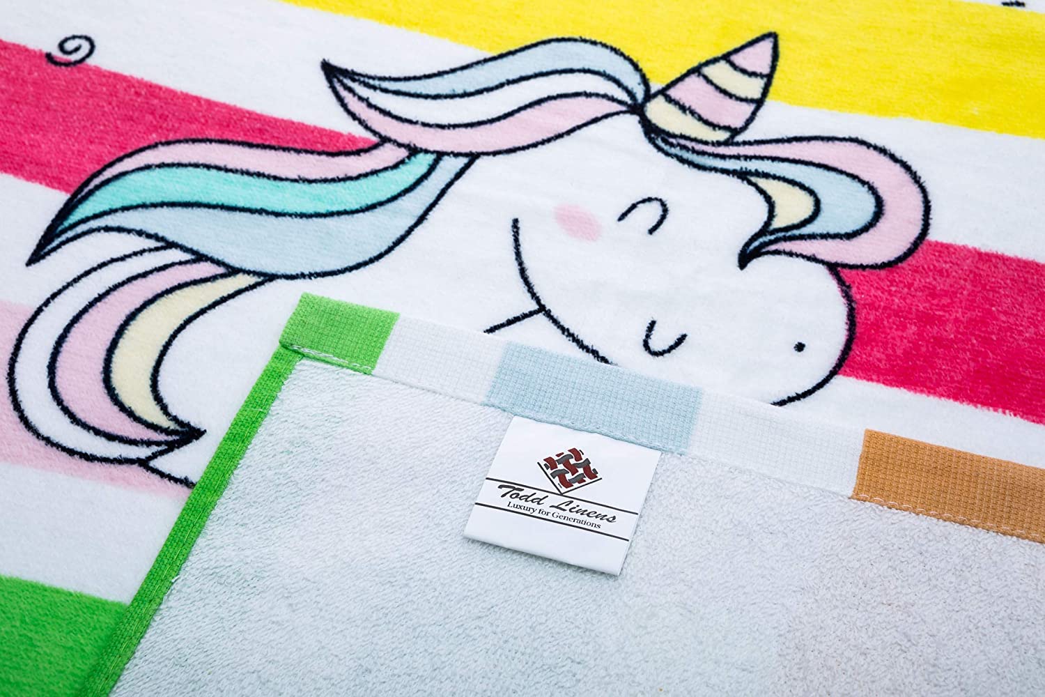 Kidâ€™s Beach Towel Unicorn Rainbow Printed