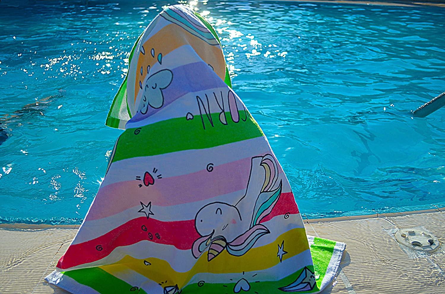 Kidâ€™s Beach Towel Unicorn Rainbow Printed