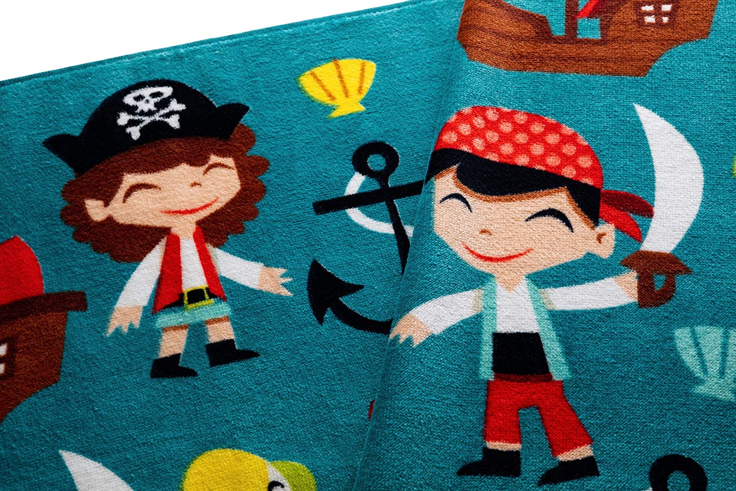 Kidâ€™s Beach Towel Pirates Ahoy Printed