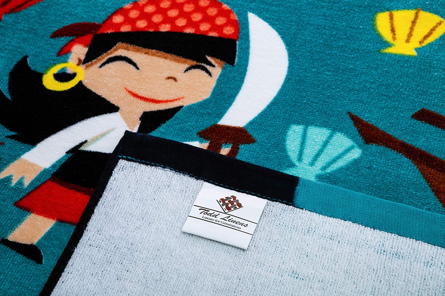 Kidâ€™s Beach Towel Pirates Ahoy Printed
