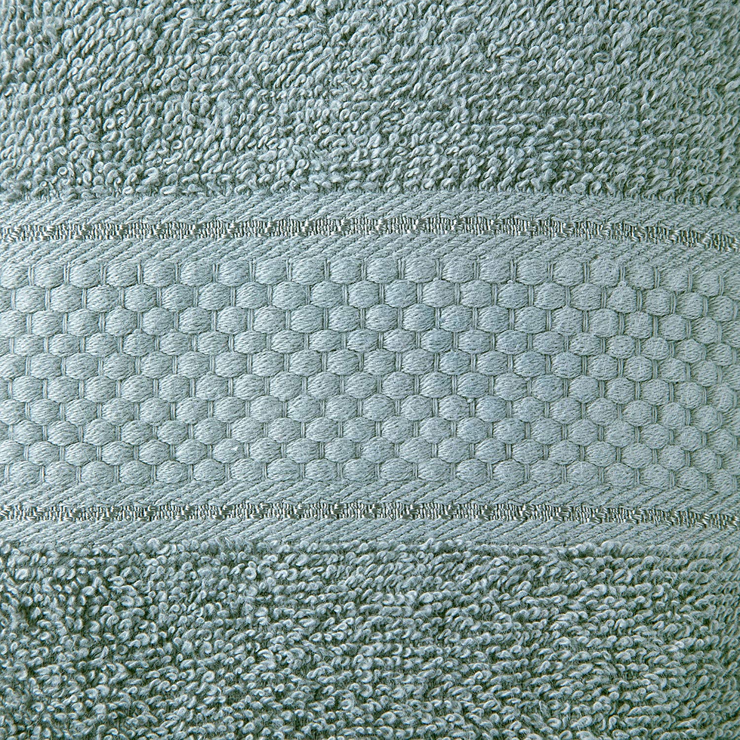 2 Pcs Bath Cotton Towel Bale Set Silver Plain