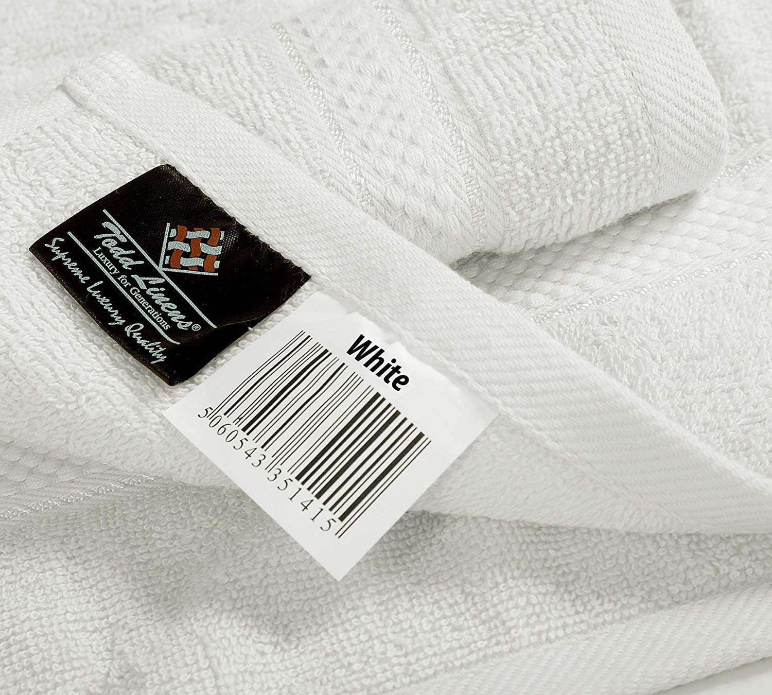 2 Pcs Bath Cotton Towel Bale Set White Plain