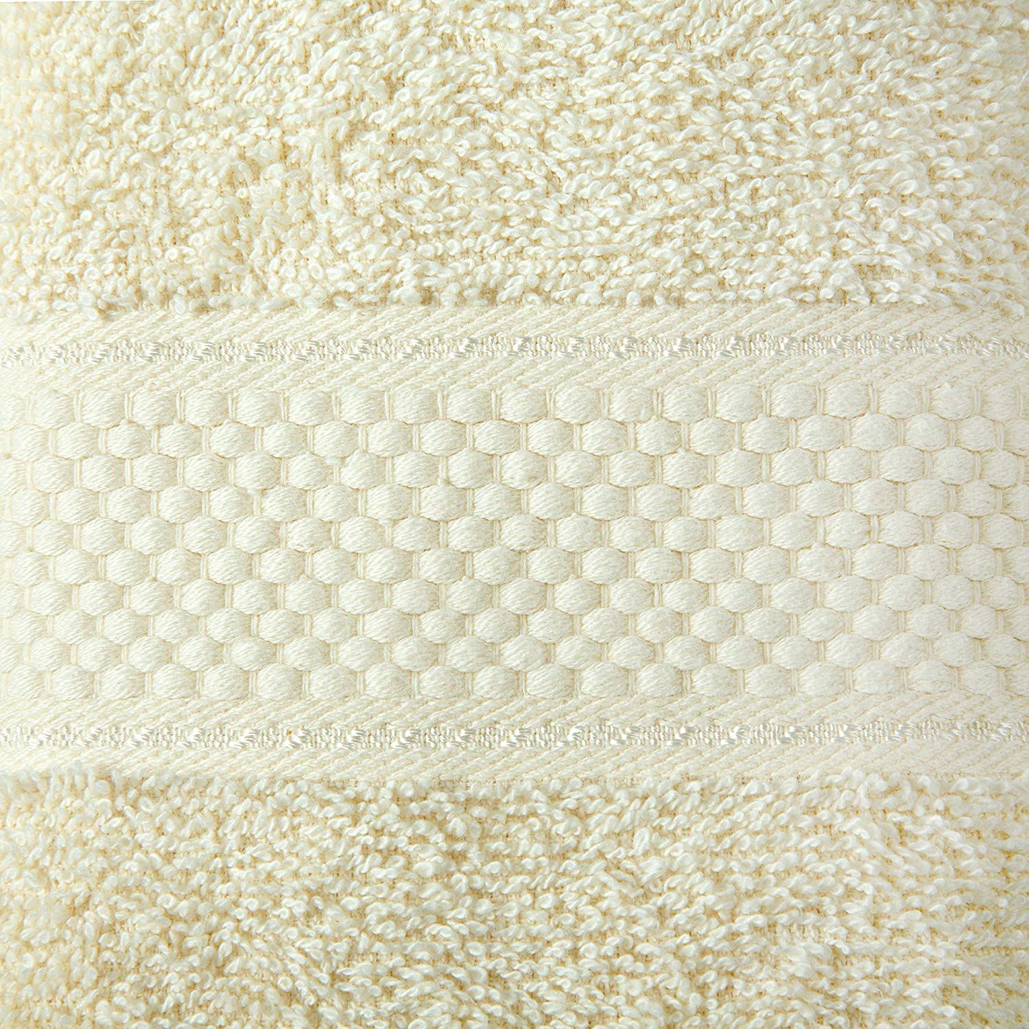 2 Pcs Bath Cotton Towel Bale Set Cream Plain