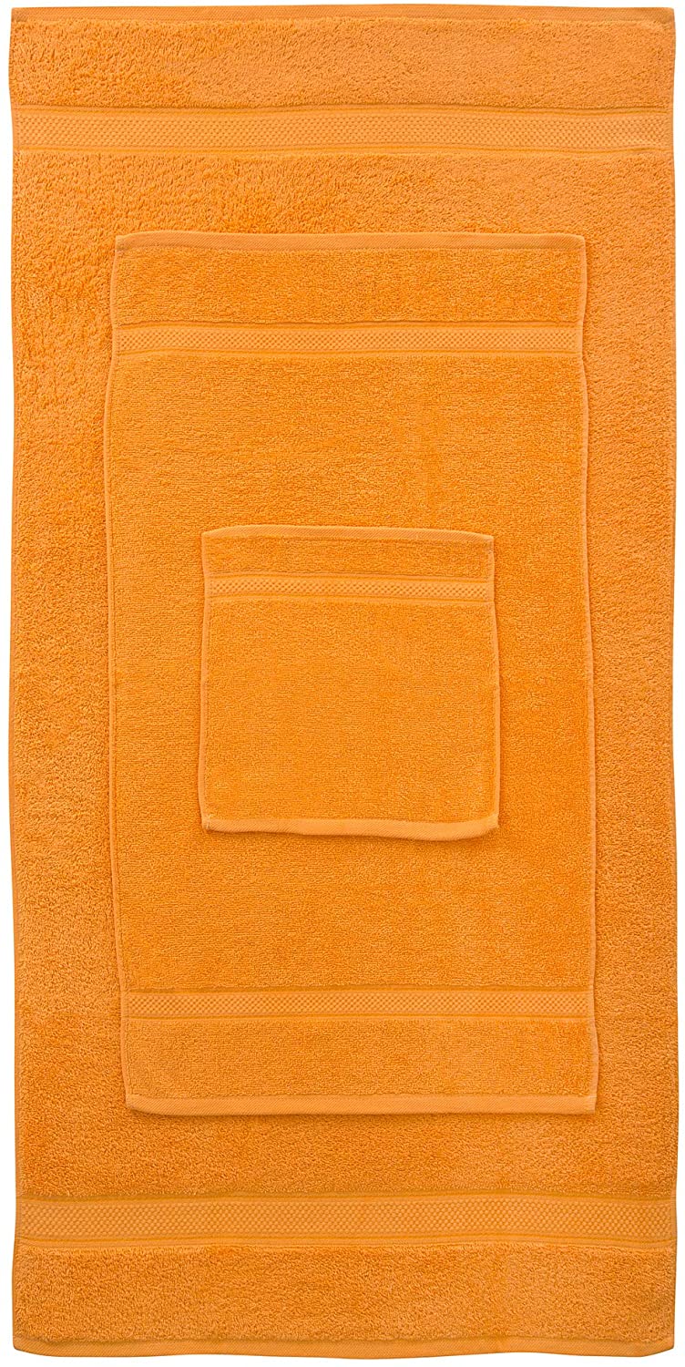 10 Pcs 100% Cotton Orange Premium Towel Bale Set Plain