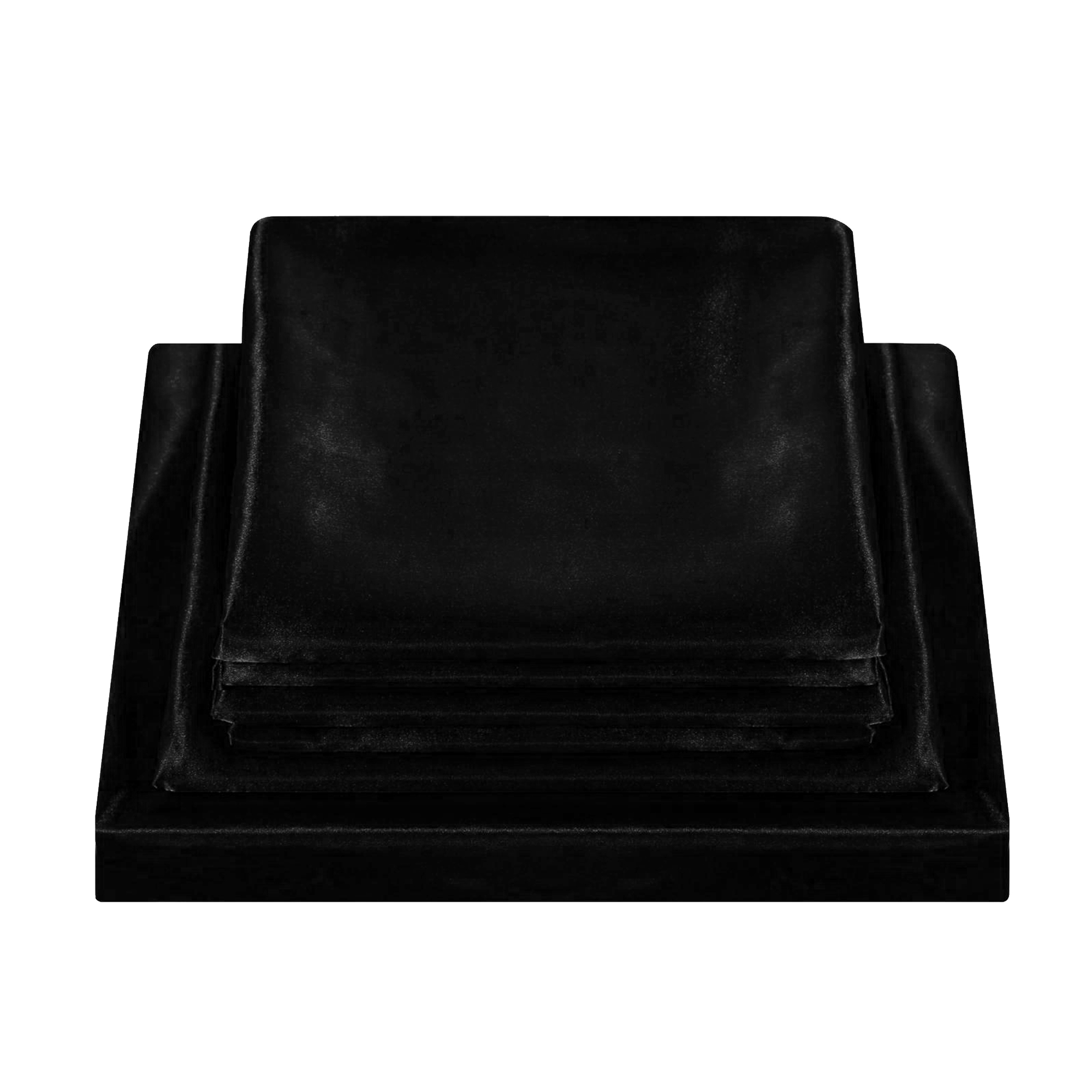 Black 6pc Satin Panel King Bed Duvet Quilt Cover Set