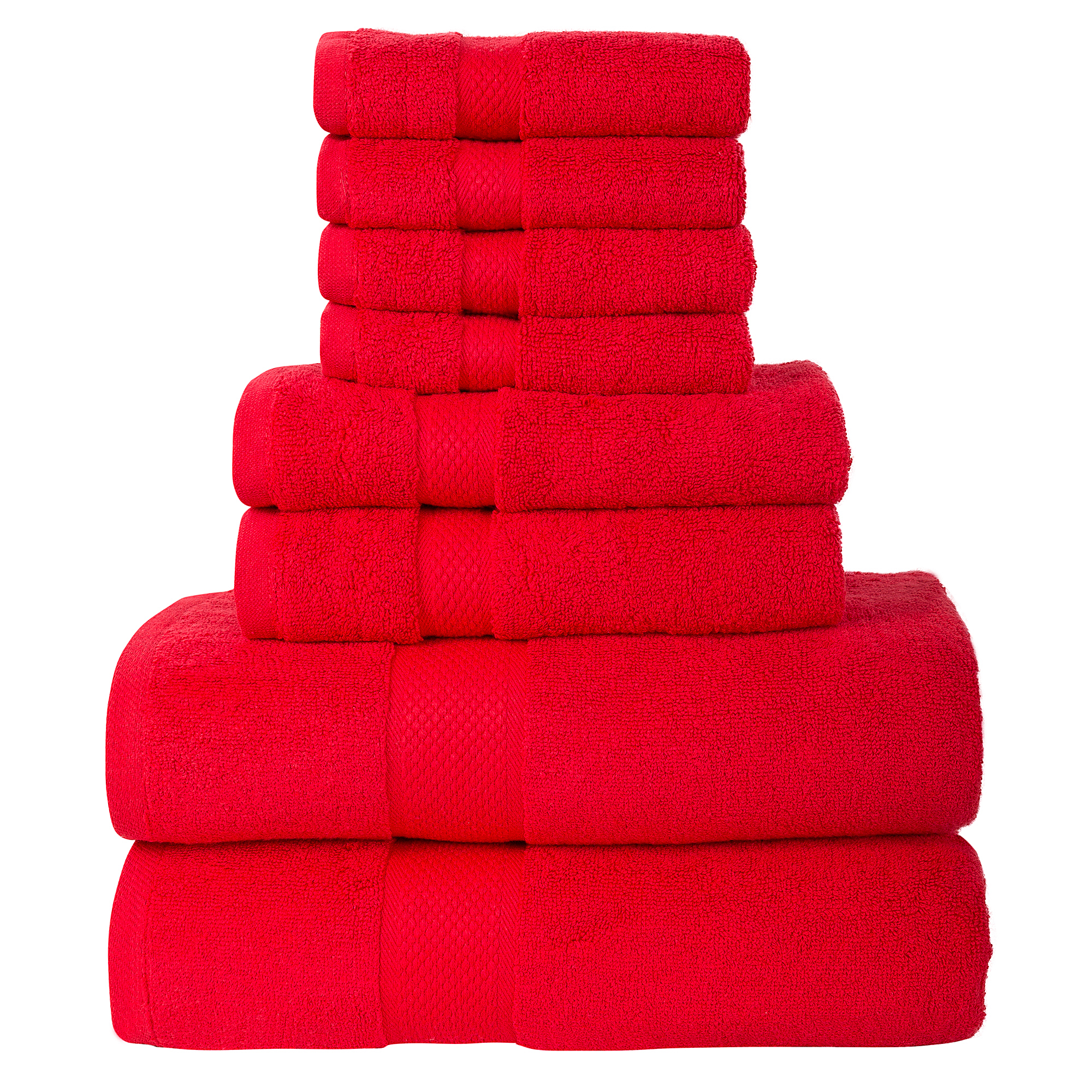 8pcs 700gsm Signature Range Red Plain 8 Pieces Bale Set Towel