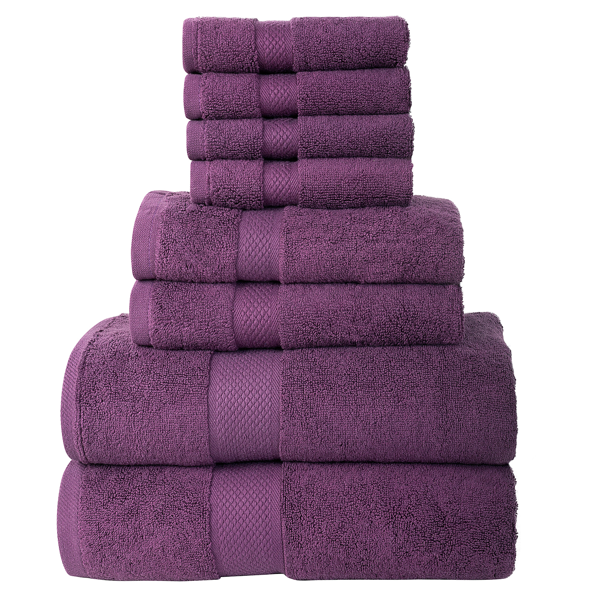 8pcs 700gsm Signature Range Purple Plain 8 Pieces Bale Set Towel