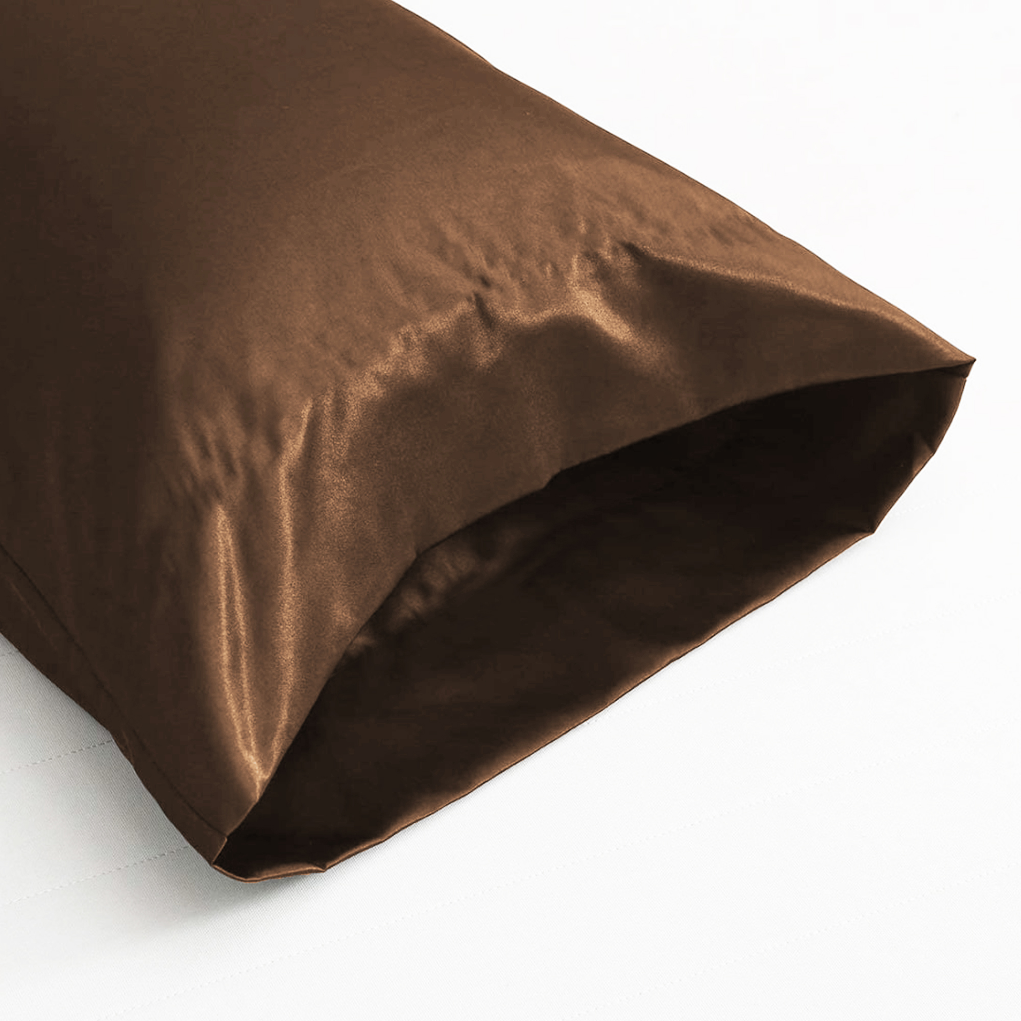 Chocolate 6pc Satin Panel Super King Bed Duvet Quilt Cover Set