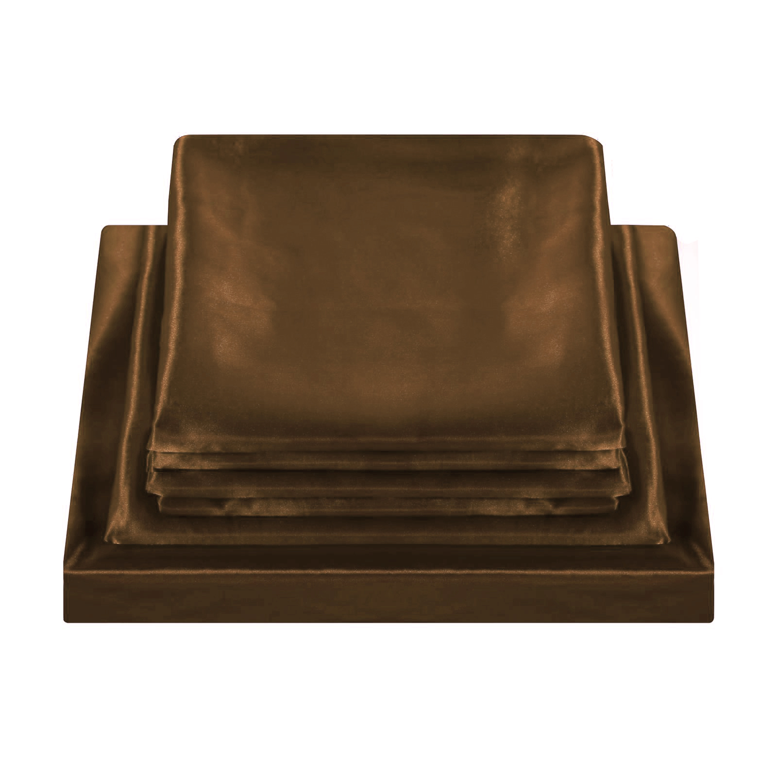 Chocolate 4pc Satin Panel Single Bed Duvet Quilt Cover Set