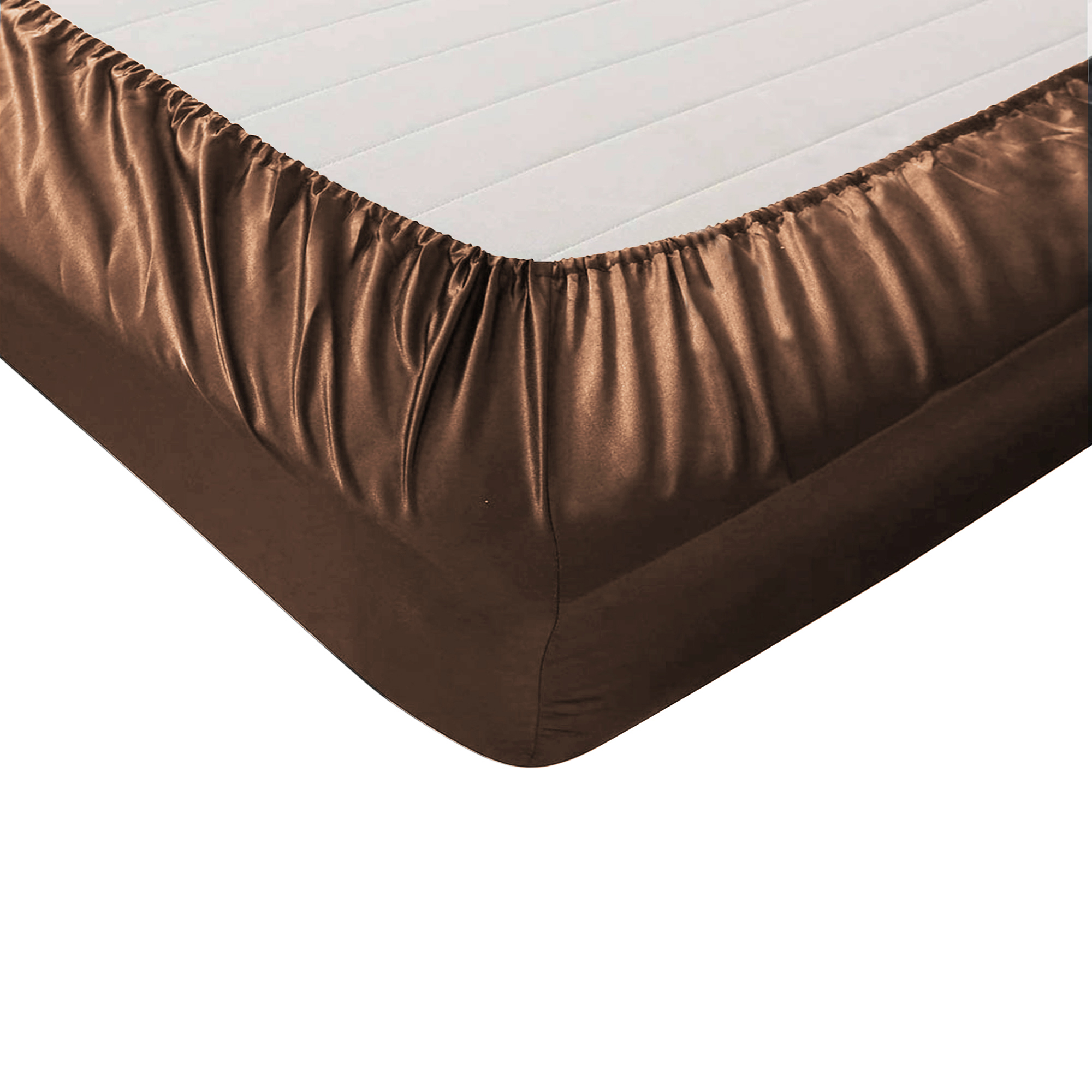 Chocolate 6pc Satin Panel King Bed Duvet Quilt Cover Set