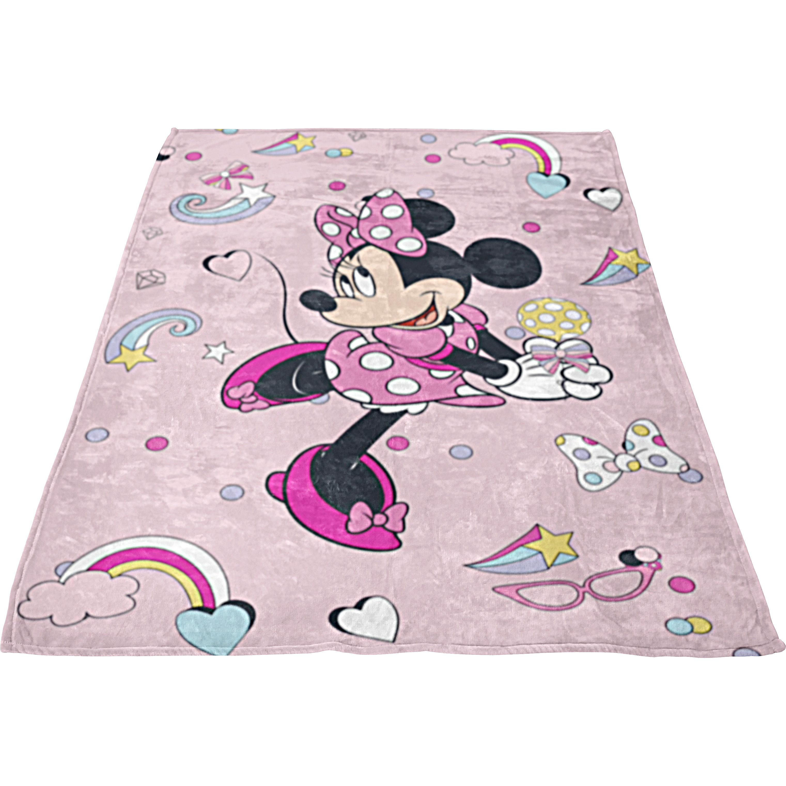 Minnie Mouse Stars Panel Fleece Blanket Throw