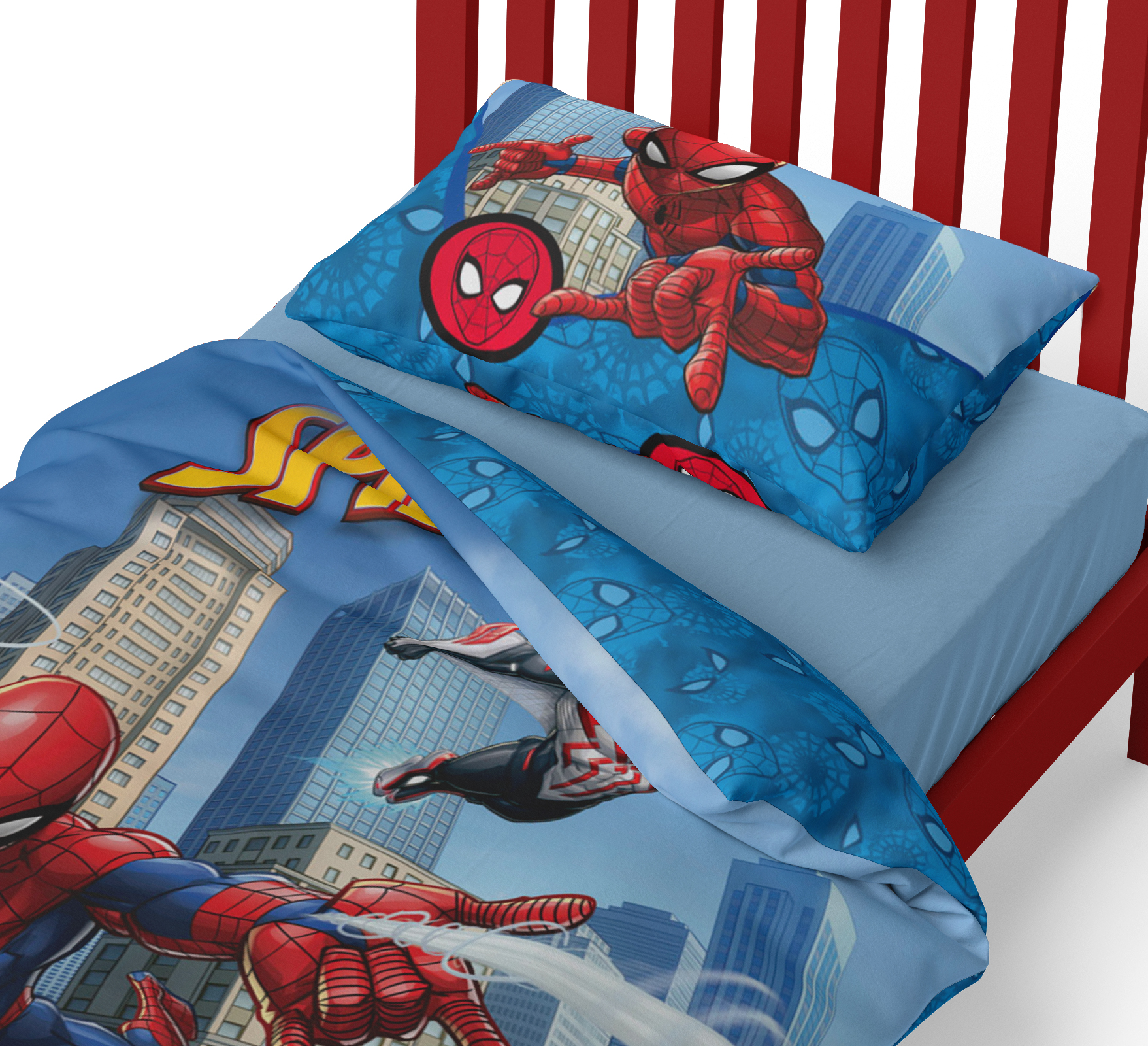 Spiderman New Panel Single Bed Duvet Quilt Cover Set