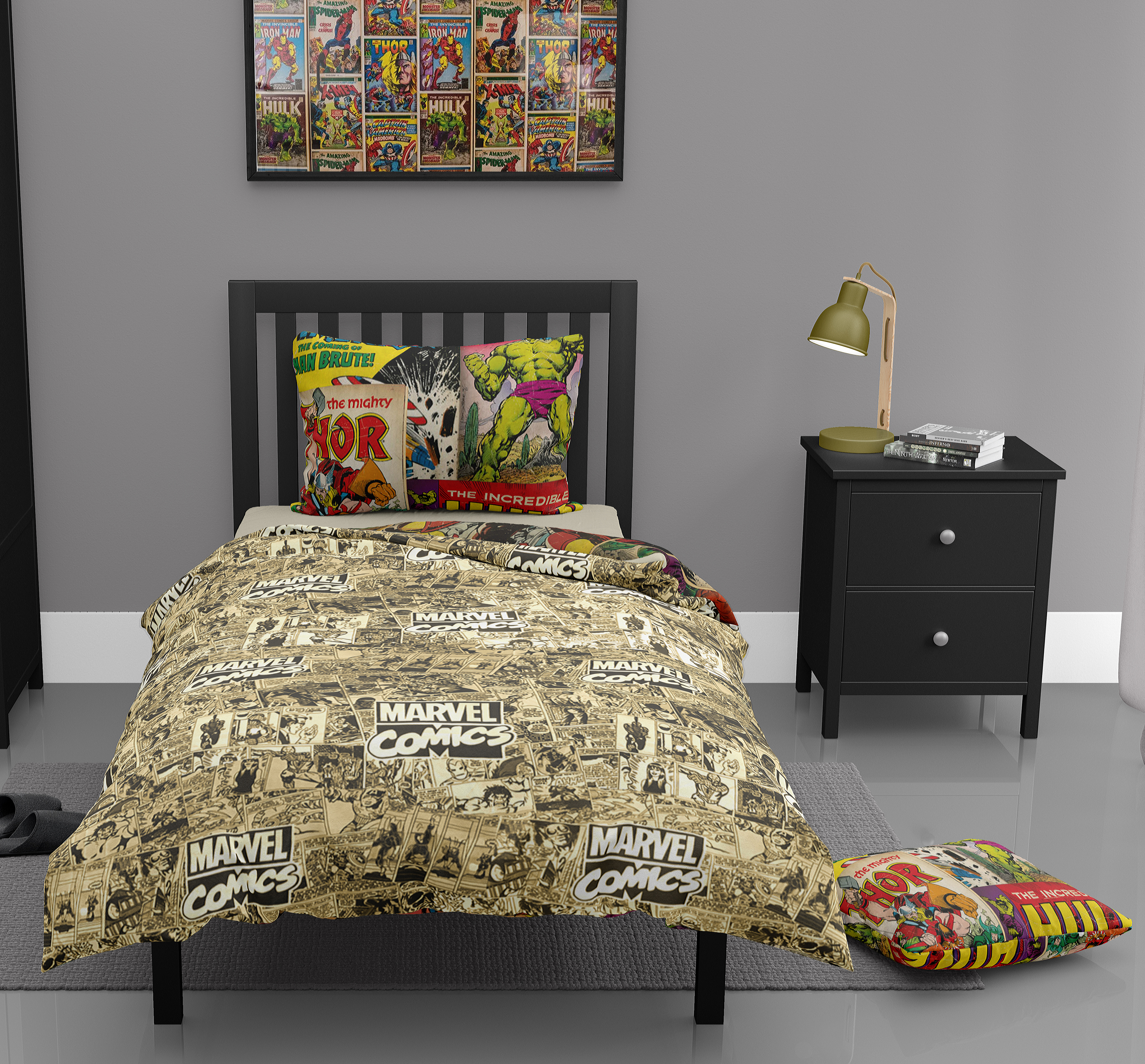 Marvel Comics Panel Single Bed Duvet Quilt Cover Set
