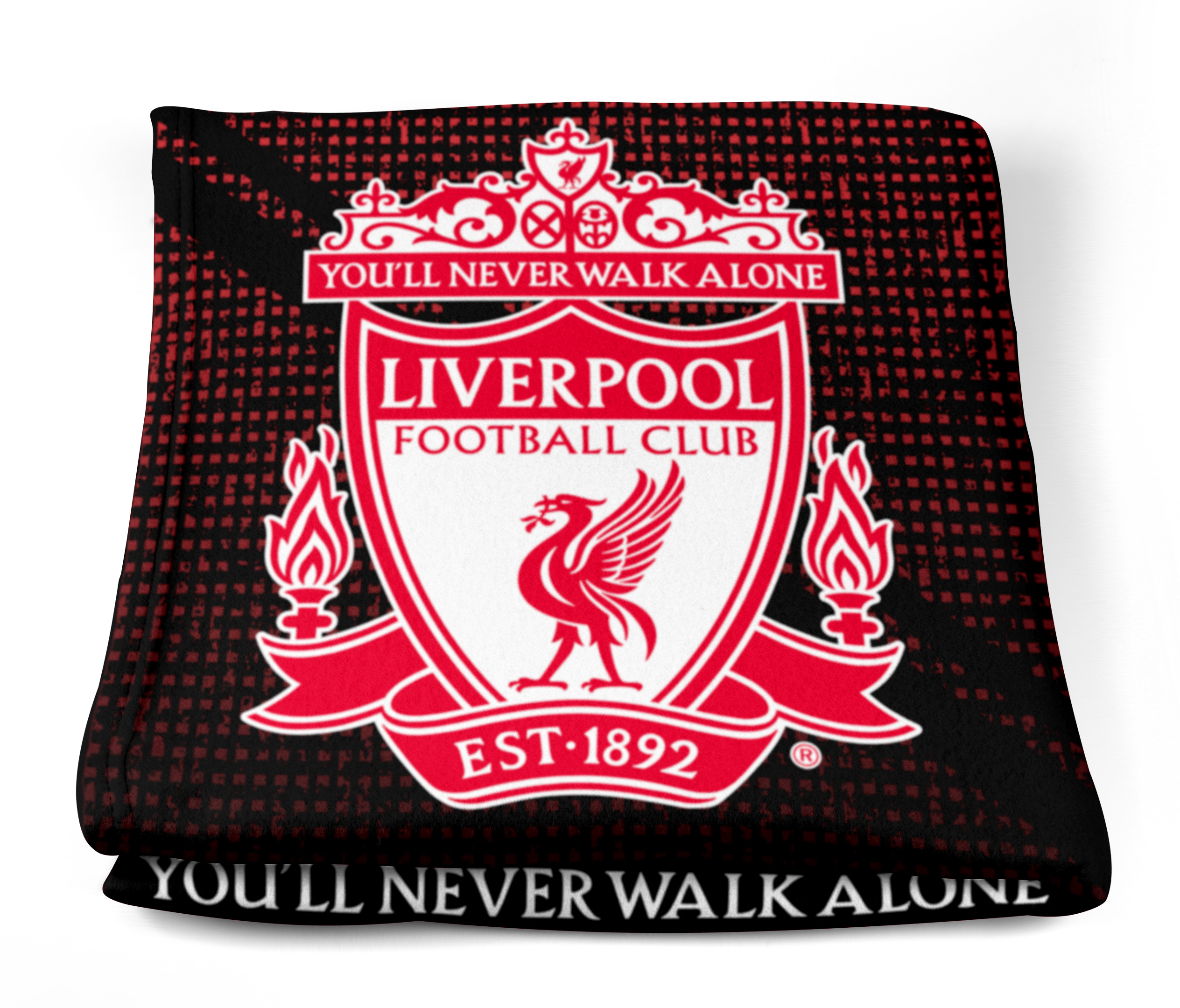 Liverpool Fc Mesh Coral Football Panel Official Fleece Blanket Throw