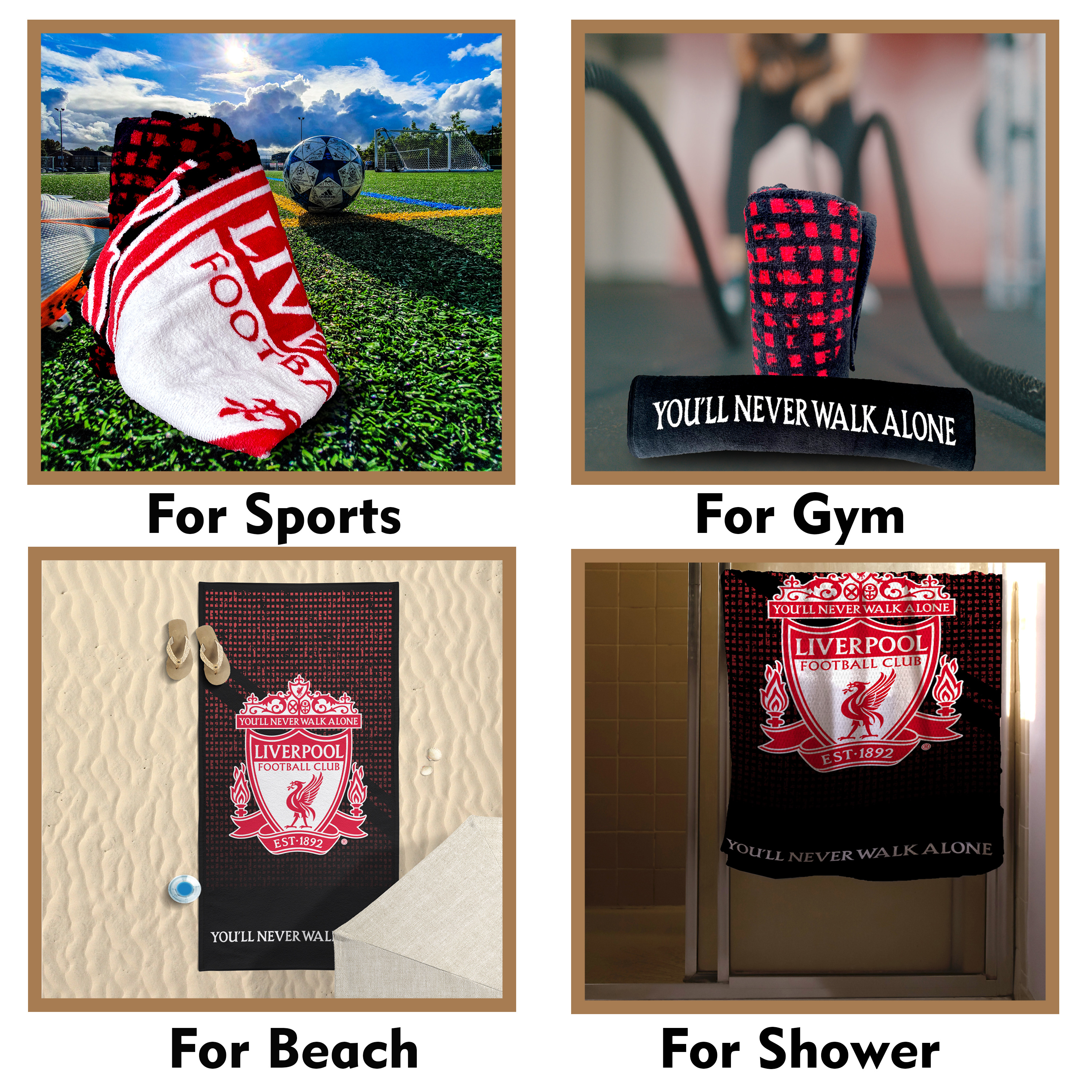 Official Liverpool Fc Mesh Towel Football Printed Beach