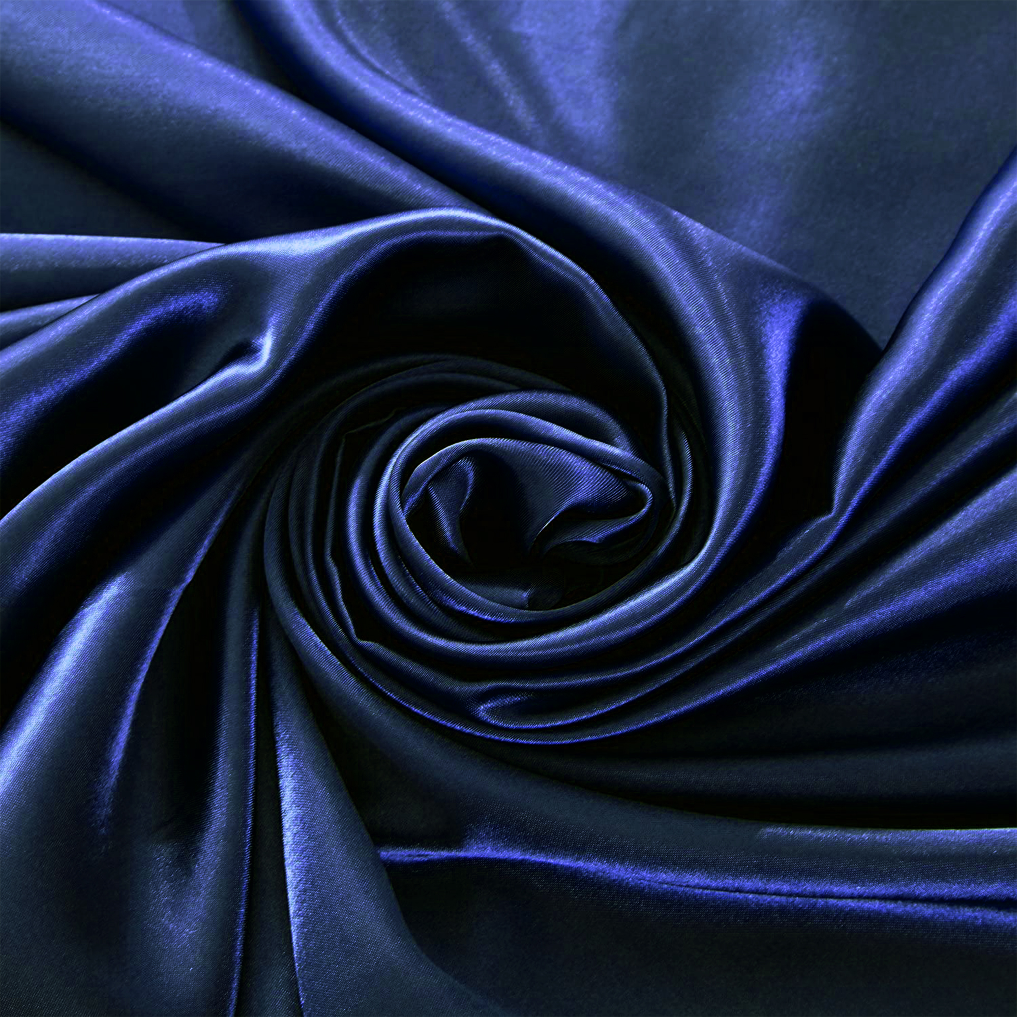 Navy Blue Satin Fitted Sheet Single Bed