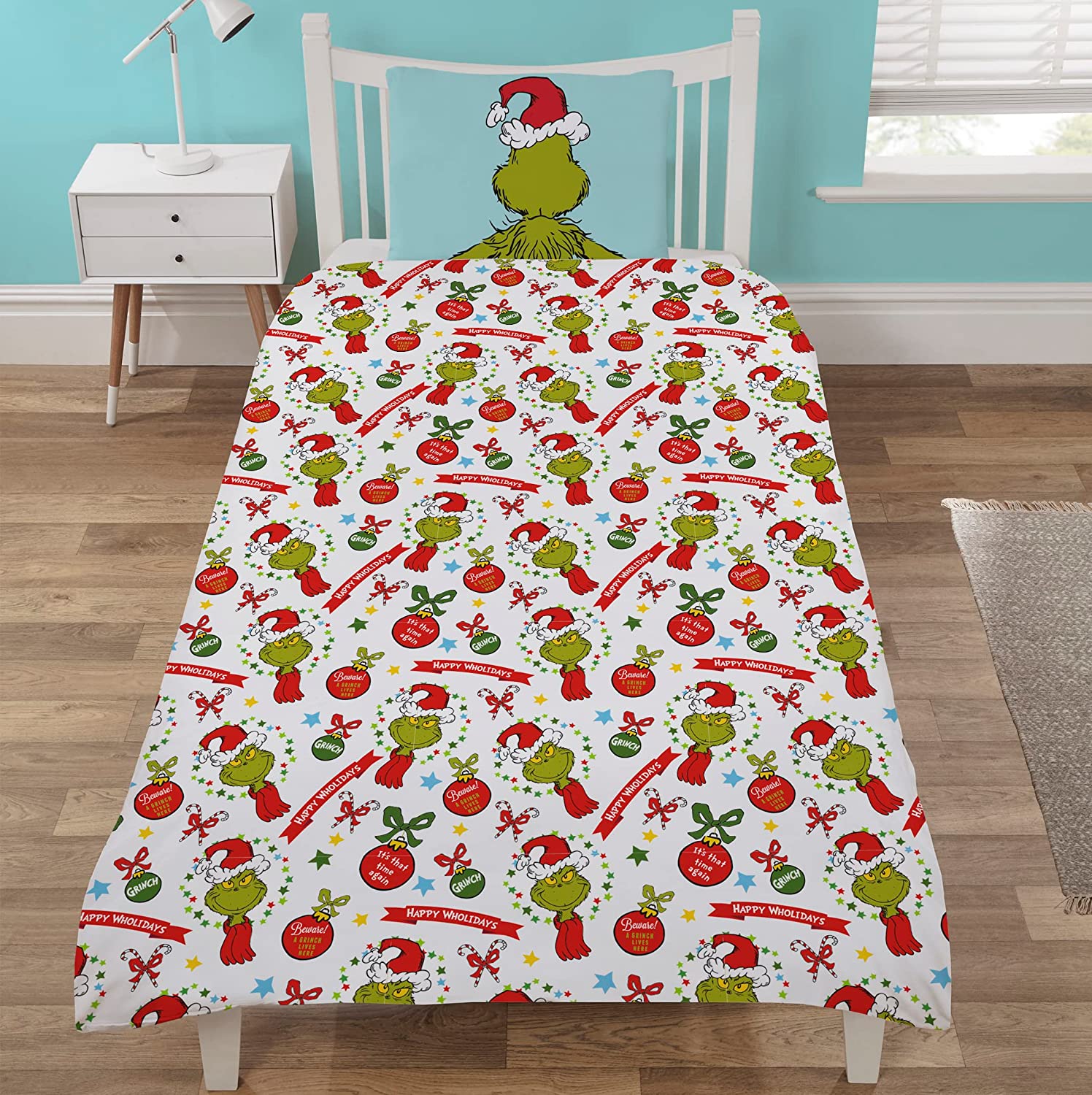 The Grinch That Time Panel Single Bed Duvet Quilt Cover Set