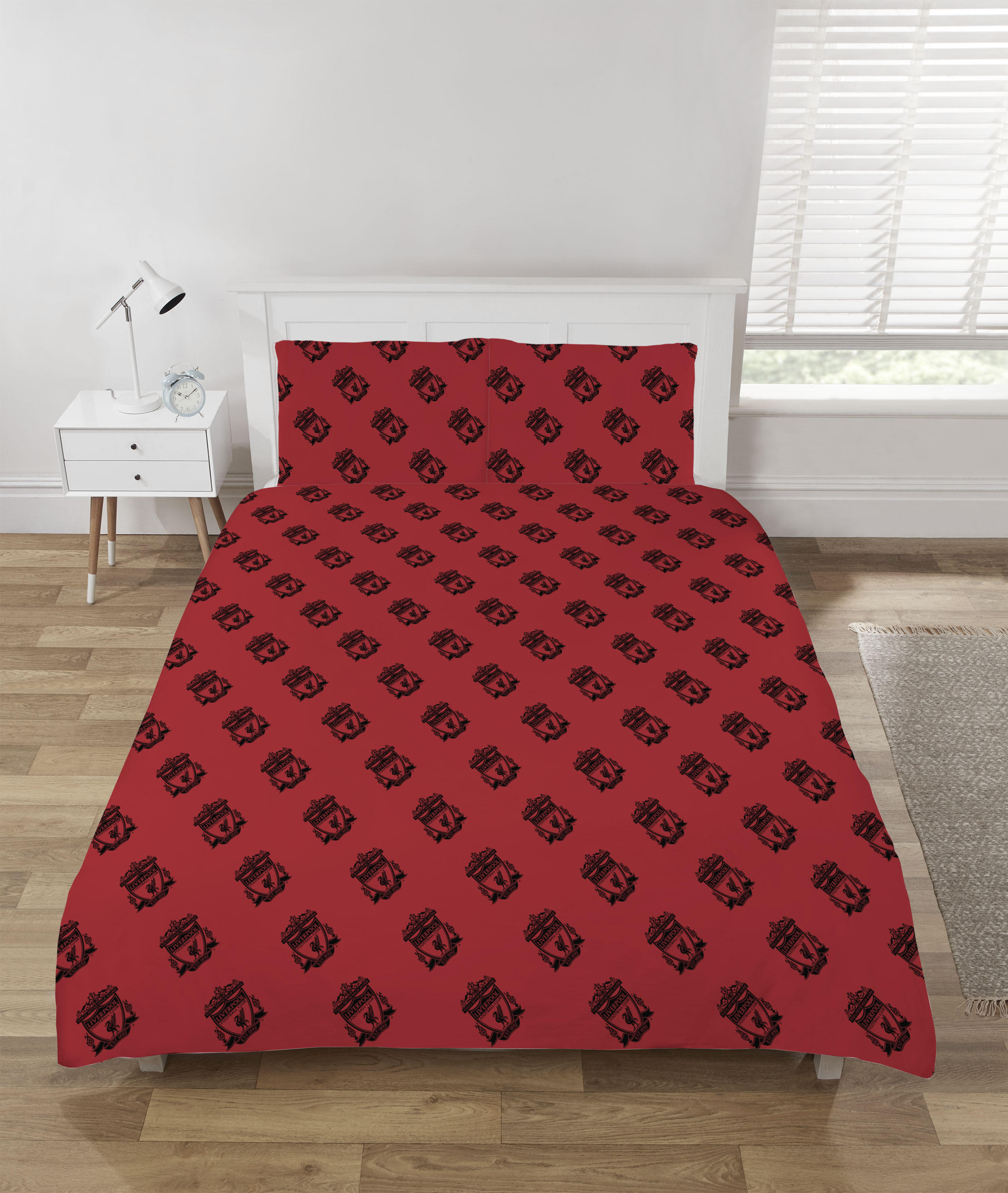 Liverpool Fc Mesh Football Panel Official Double Bed Duvet Quilt Cover Set