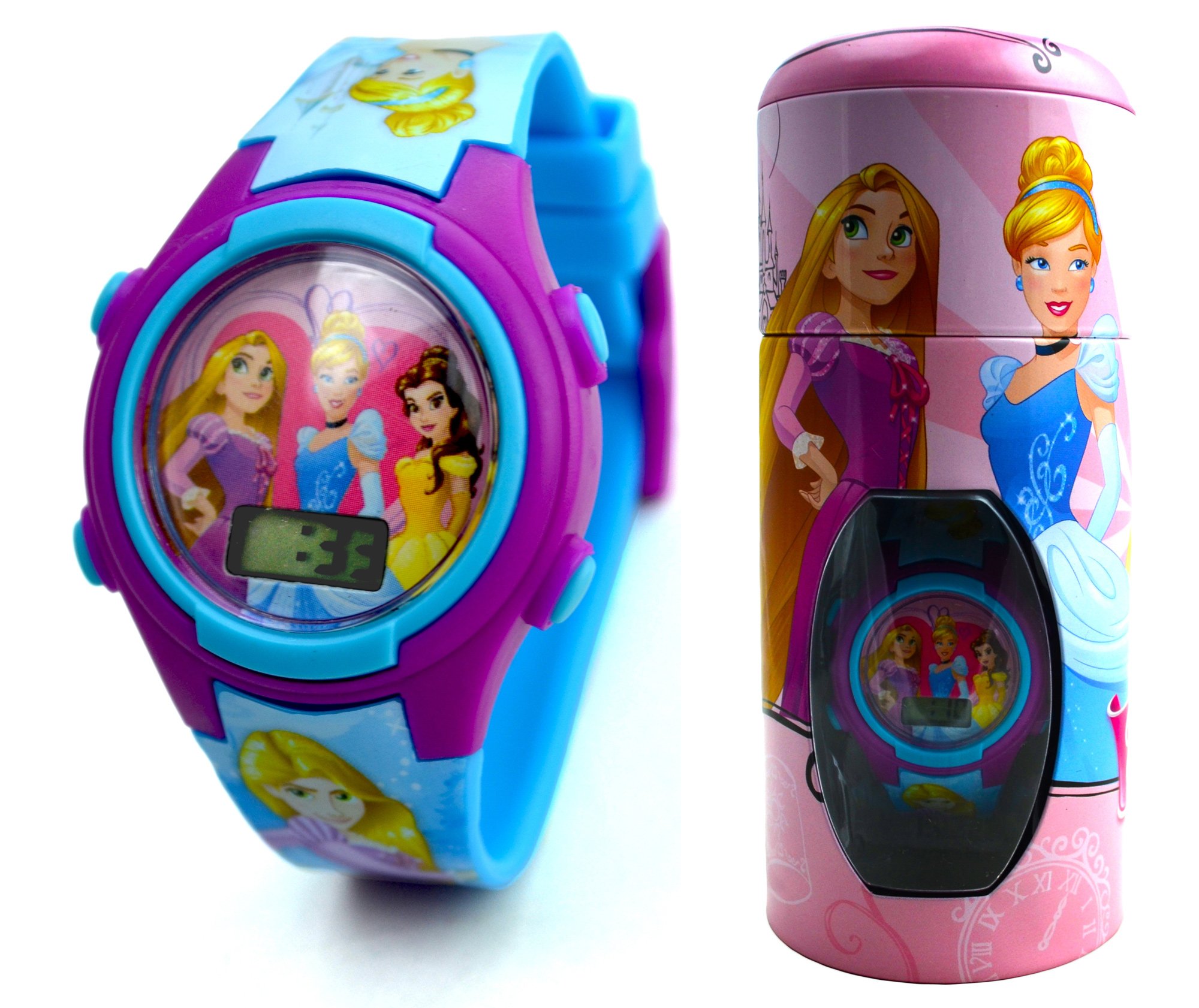Disney Princess 'Cinderella & Friends' Girls Digital Metal Tin Gift Wrist Watch