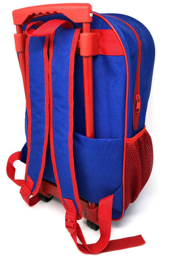 Spiderman Red & Blue Luggage Deluxe School Travel Trolley Roller Wheeled Bag
