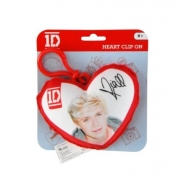 One Direction 'Niall' Plush Heart Shaped Backpack Clip School Bag Rucksack
