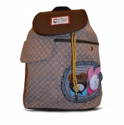 Non Branded Brown Backpack with Teddy School Bag Rucksack