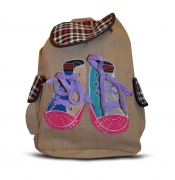Non Branded Shoes with Side Pockets Backpack School Bag Rucksack