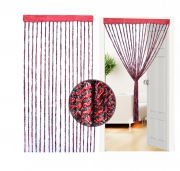 Non Brand String Curtain Red Single Panel Pair