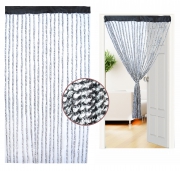 Non Brand String Curtain Black Single Panel Pair