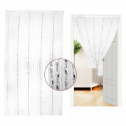 Non Brand White String Curtain with Beads Single Panel Pair